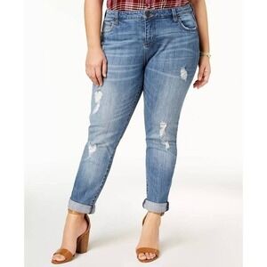 Kut‎ from the Kloth Katy Boyfriend Jeans Womens 14 Blue Distressed Ripped Denim